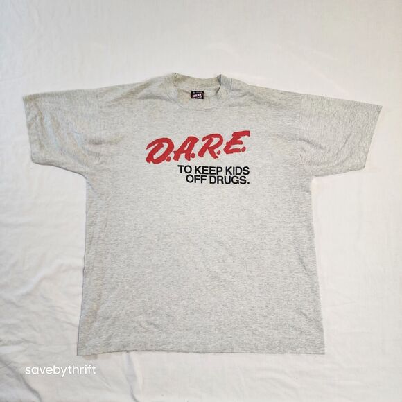 Vintage‎ DARE Single Stich Fruit Of The Loom T-Shirt Mens XL Heather Gray EUC - Picture 1 of 11